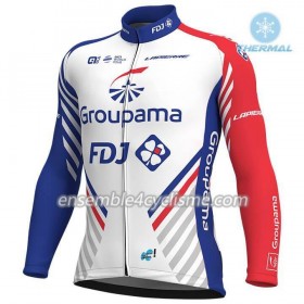 Tenue Maillot M/L + Collant à Bretelles 2018 FDJ Hiver Thermal Fleece N001